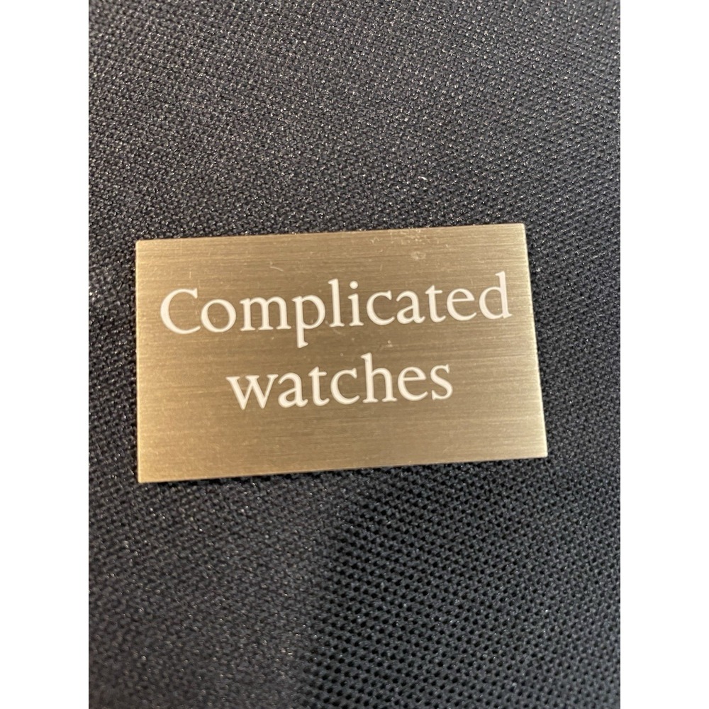 Patek Philippe Watch Display Plaque Brass, "Complicated Watches " Sign